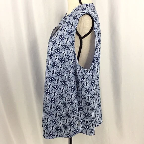 Eddie Bauer Escapelite Sleeveless Tank Top Womens Size 2XL Blue Aztec Travel - Picture 5 of 8